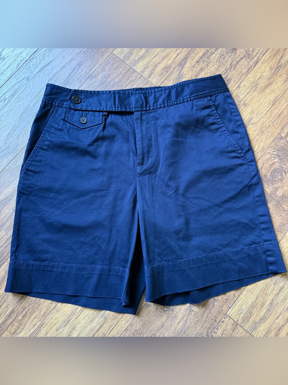Ralph Lauren Navy Blue Chino Prepoy Classic Casual Women Shorts Size 8
